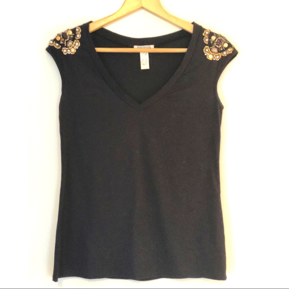 Balmain Jeweled Shoulder Top - Picture 5 of 11